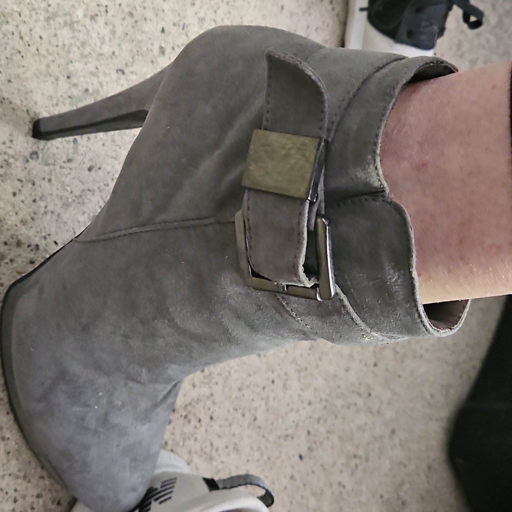 2 Lips Too Gray Heeled Ankle Boots